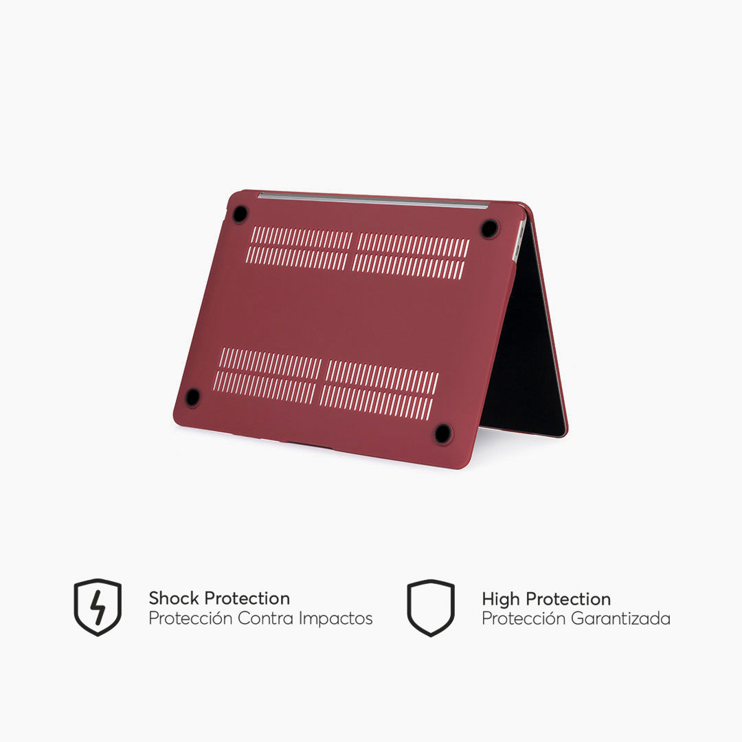 HardCase para MacBook Air Retina 13-inch 2020 M1 Chip Lateral Inferior Color Rojo Cereza