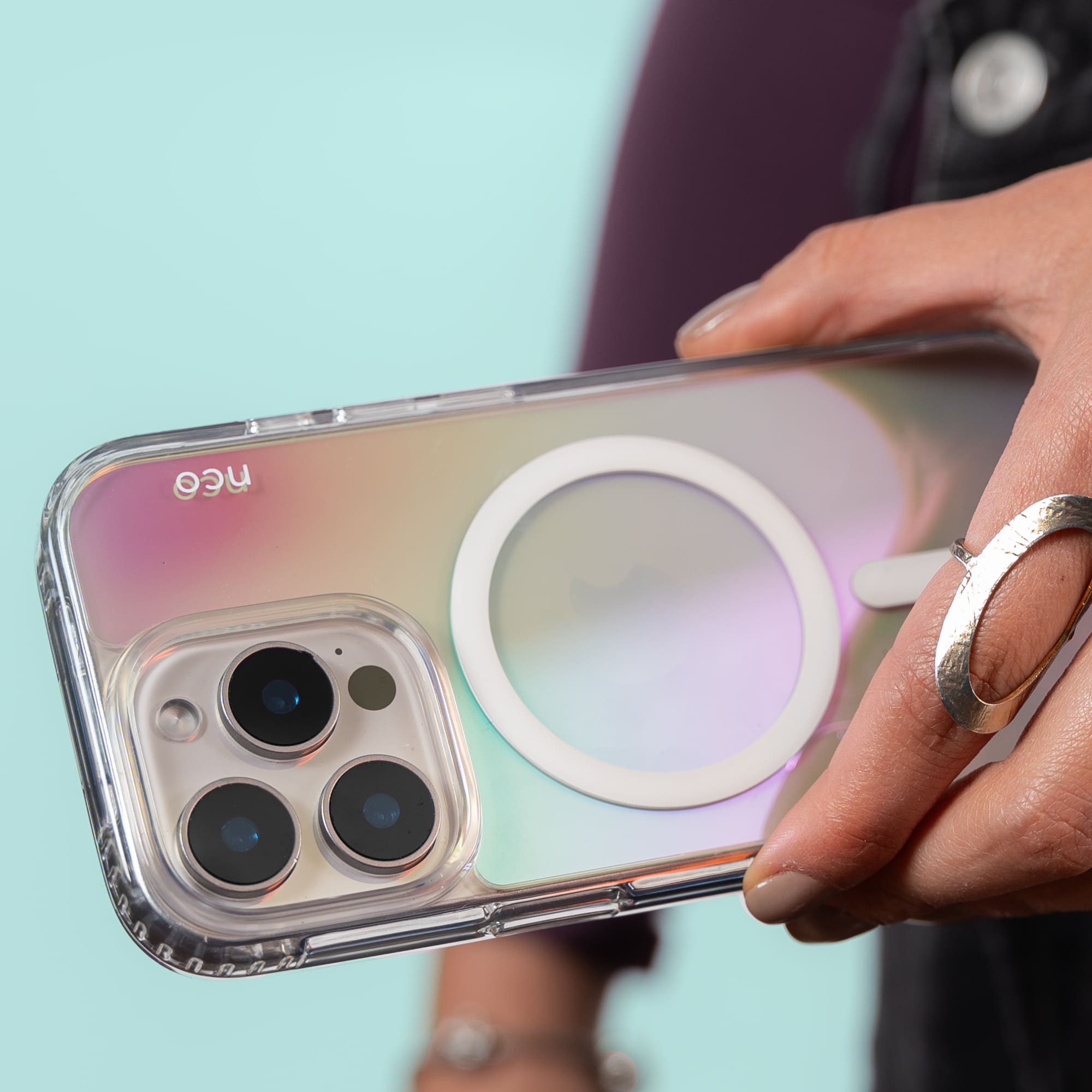 SafeCase Clear Rainbow para iPhone 16 Series Compatible con MagSafe