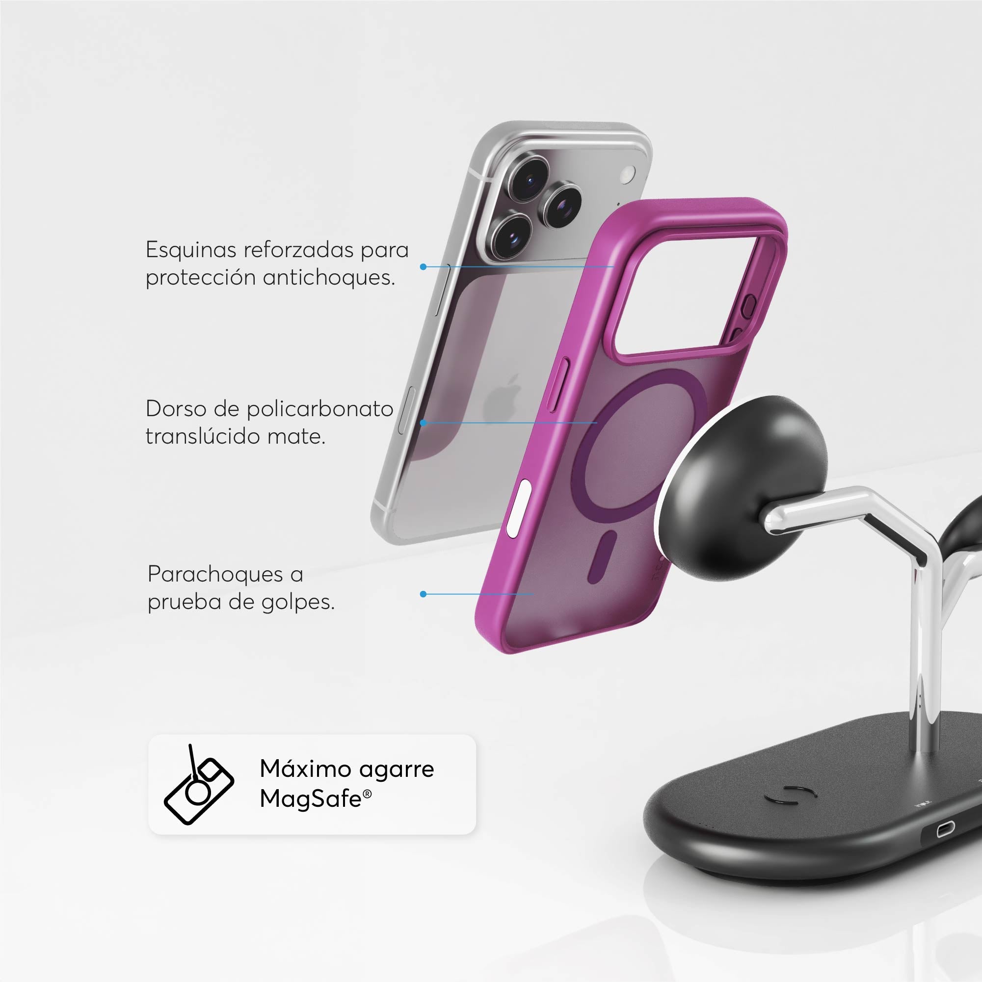 SafeCase Lite Magenta para iPhone 17 Series Compatible con MagSafe