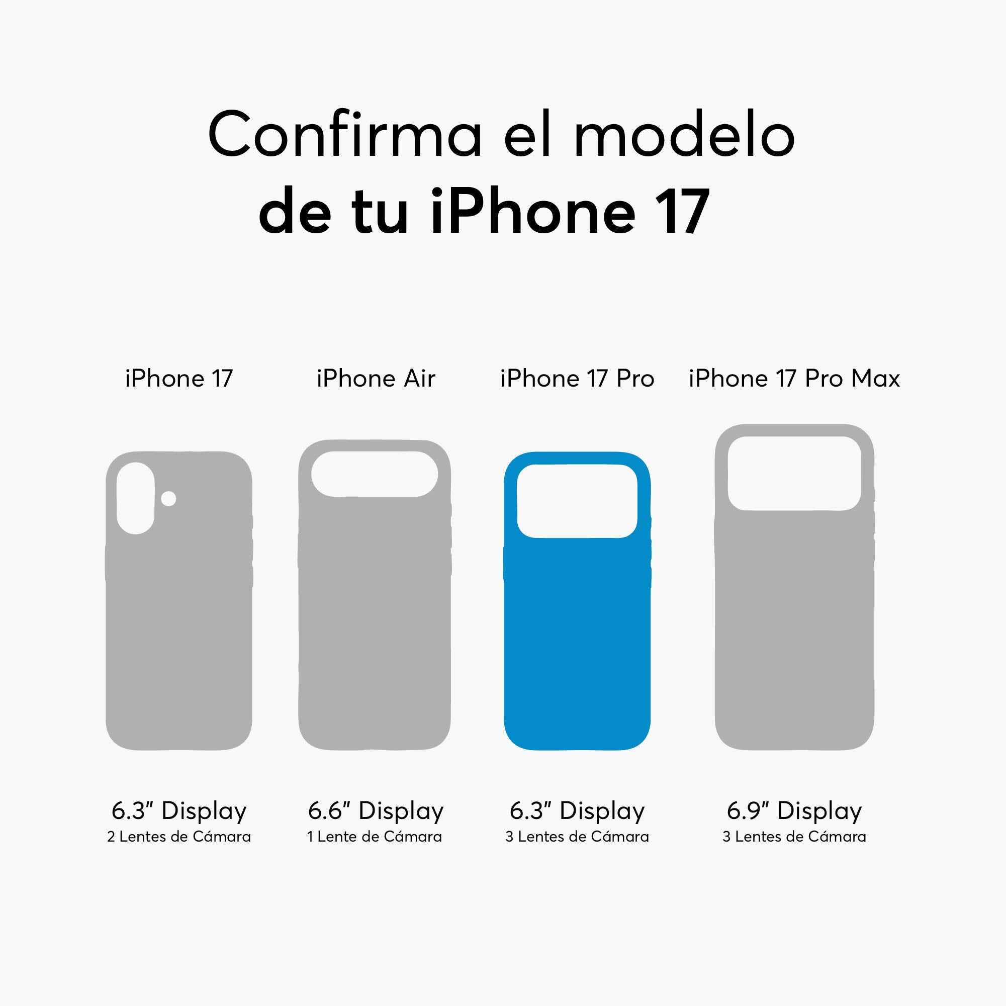 Variante de funda SafeCase Lite mostrando compatibilidad con iPhone 17 Pro