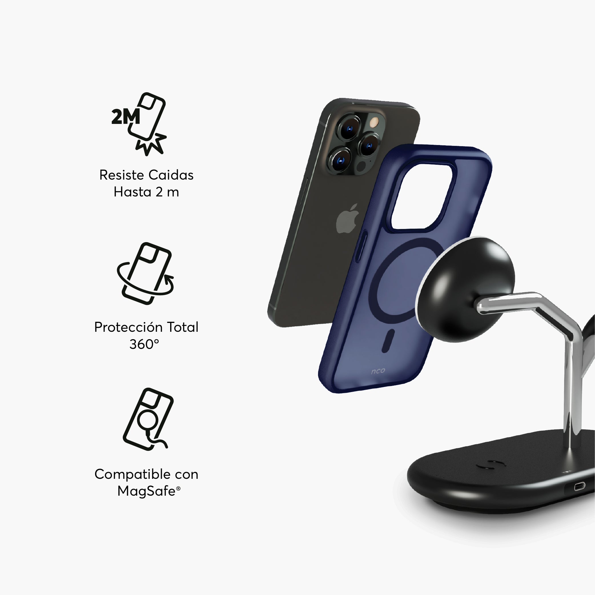 SafeCase Lite Azul para iPhone 15 Series Compatible con MagSafe