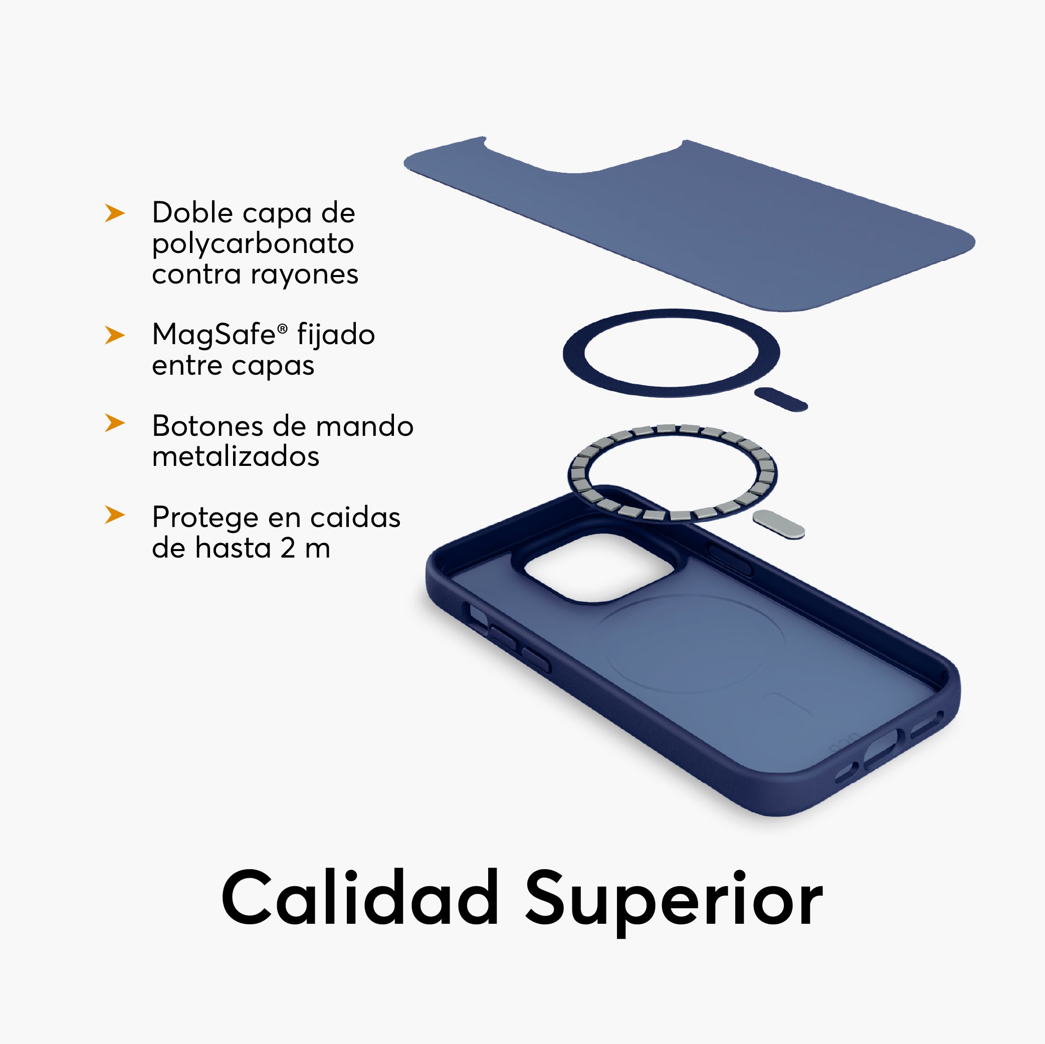 SafeCase Lite Azul para iPhone 15 Series Compatible con MagSafe