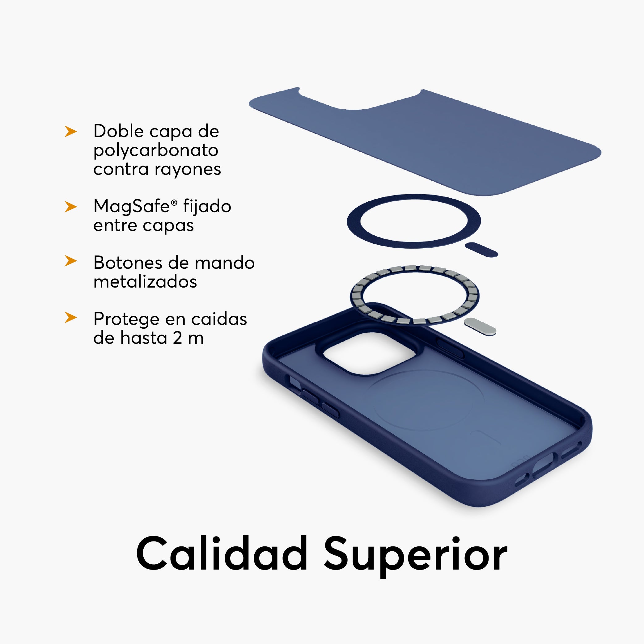 SafeCase Lite Azul para iPhone 15 Series Compatible con MagSafe
