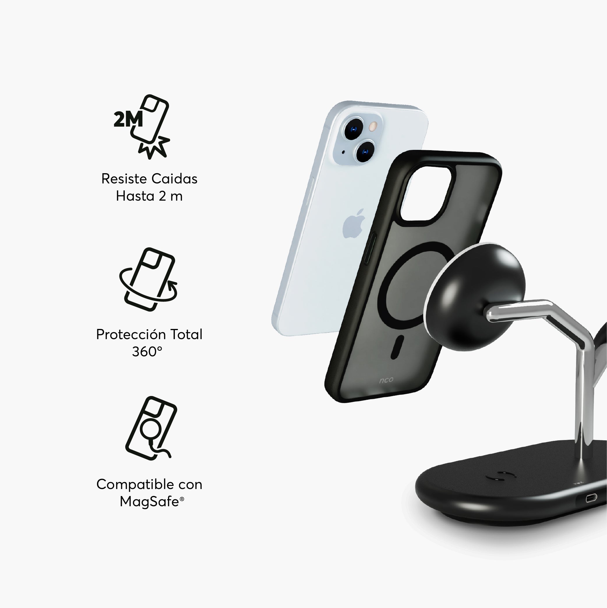 SafeCase Lite Negro para iPhone 15 Series Compatible con MagSafe