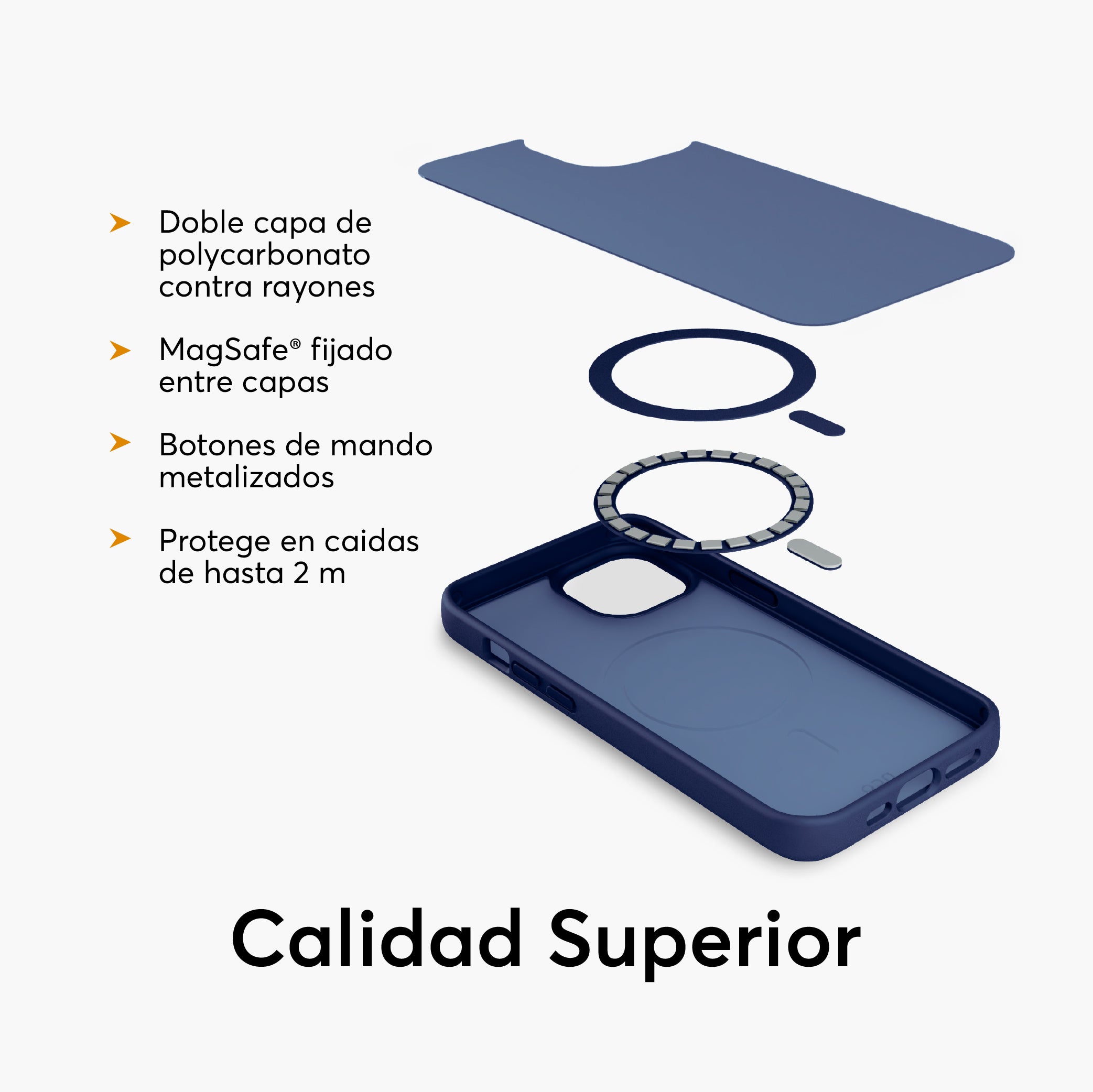 SafeCase Lite Azul para iPhone 15 Series Compatible con MagSafe