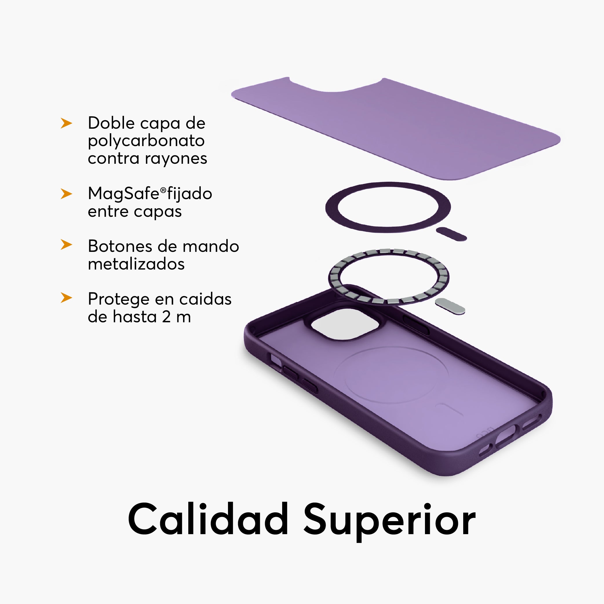 SafeCase Lite Morado para iPhone 15 Series Compatible con MagSafe