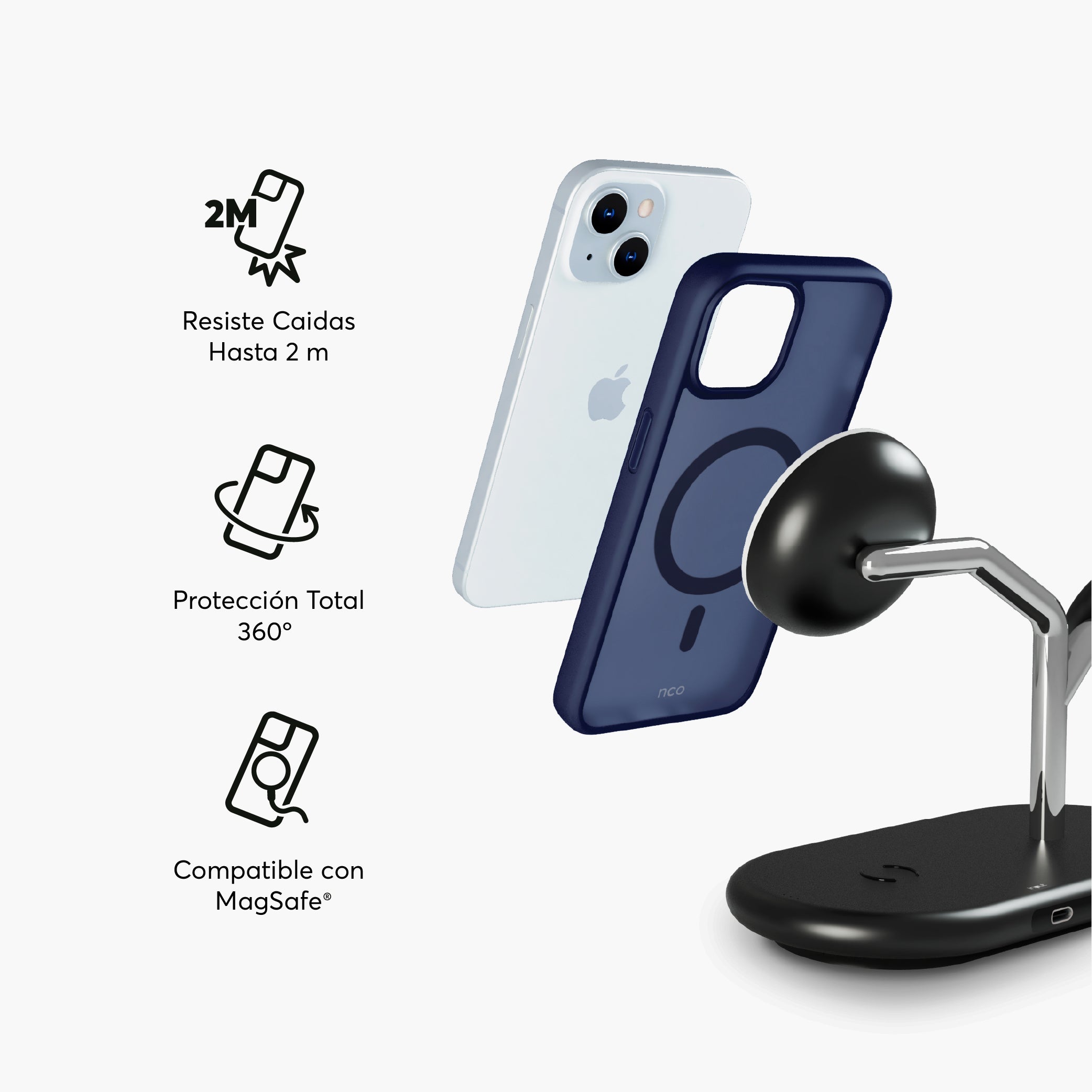 SafeCase Lite Azul para iPhone 15 Series Compatible con MagSafe