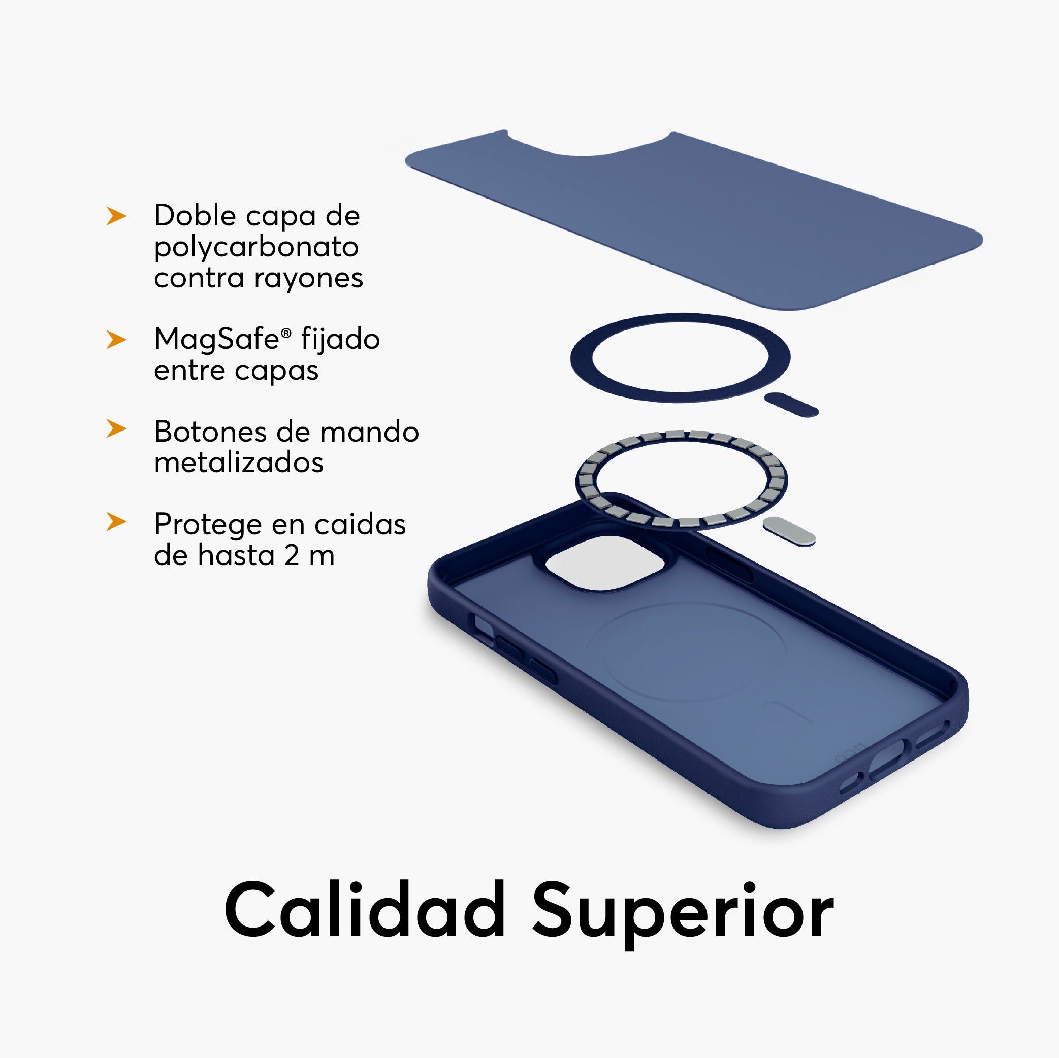 SafeCase Lite Azul para iPhone 15 Series Compatible con MagSafe