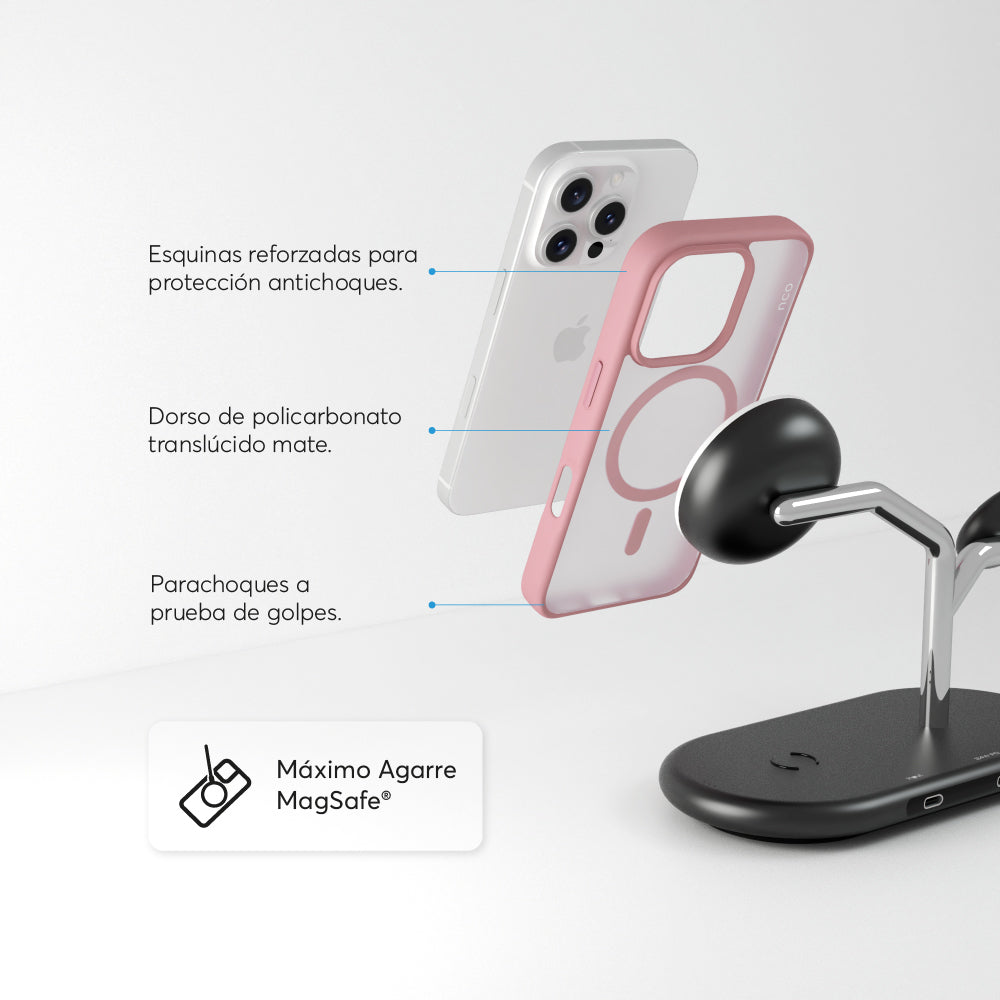 SafeCase Lite Rosa para iPhone 16 Series Compatible con MagSafe