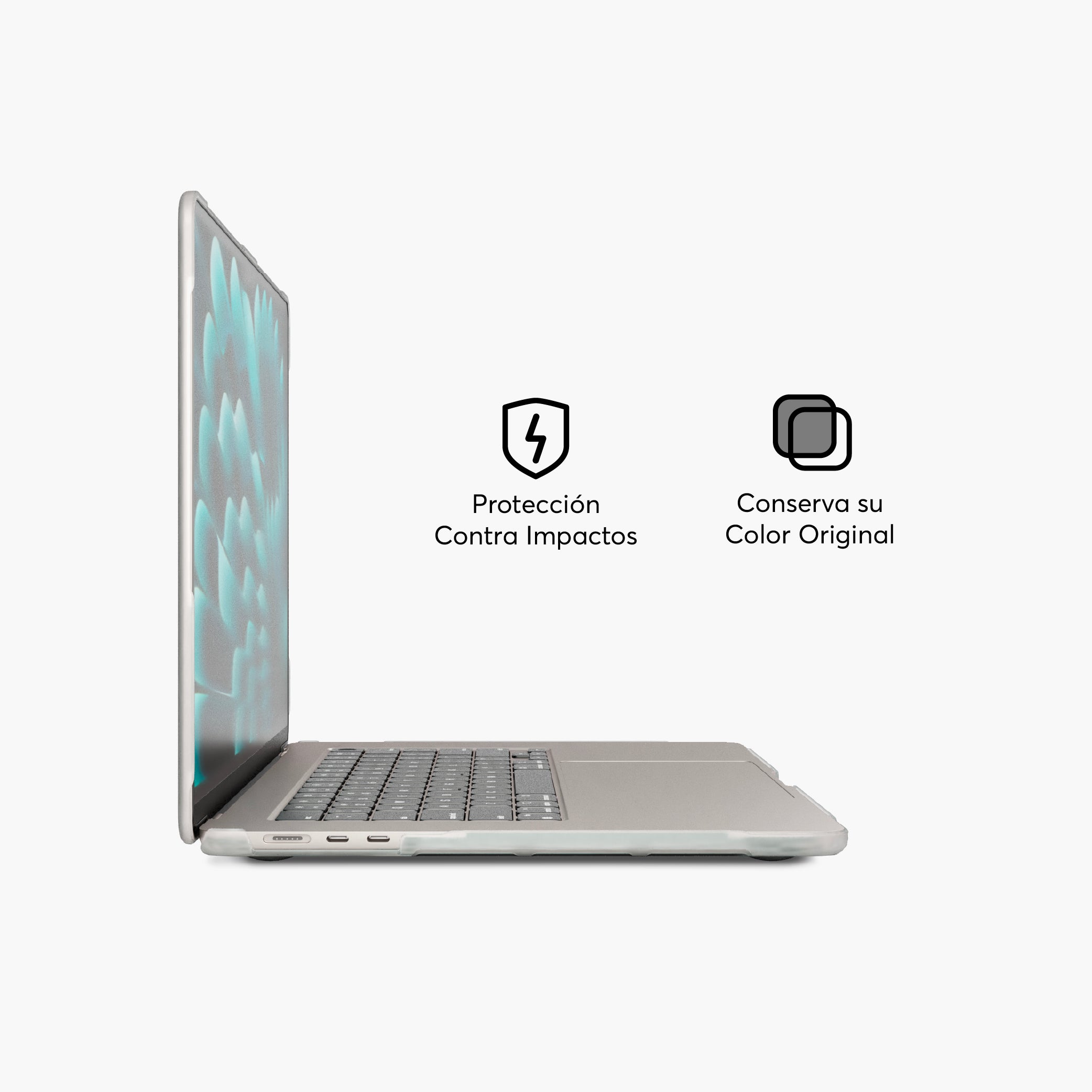 HardCase Shock para MacBook Air 15.3-inch 2023 M2 Chip Lateral Color Transparente