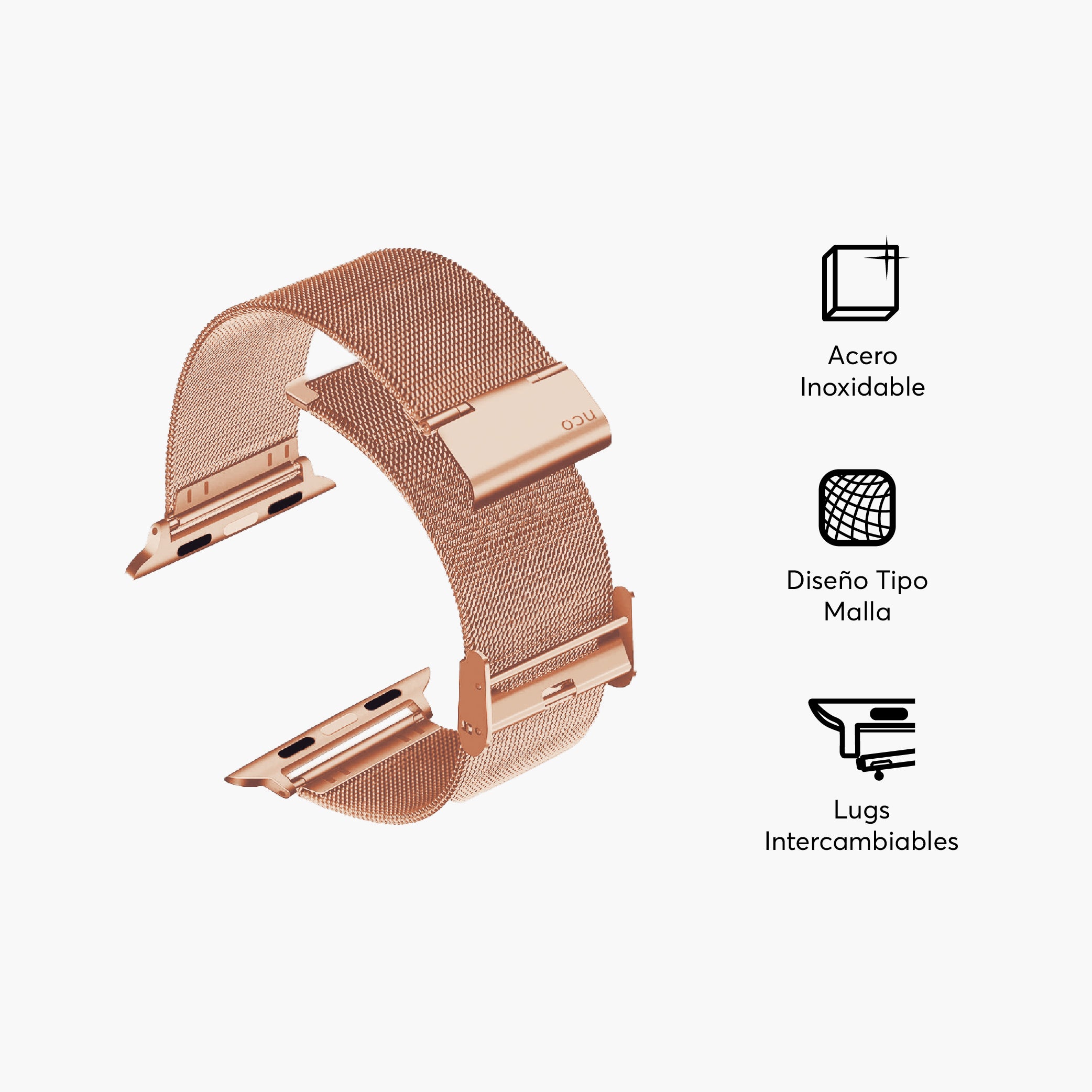 Correa de acero dorada MeshLopp para Apple Watch