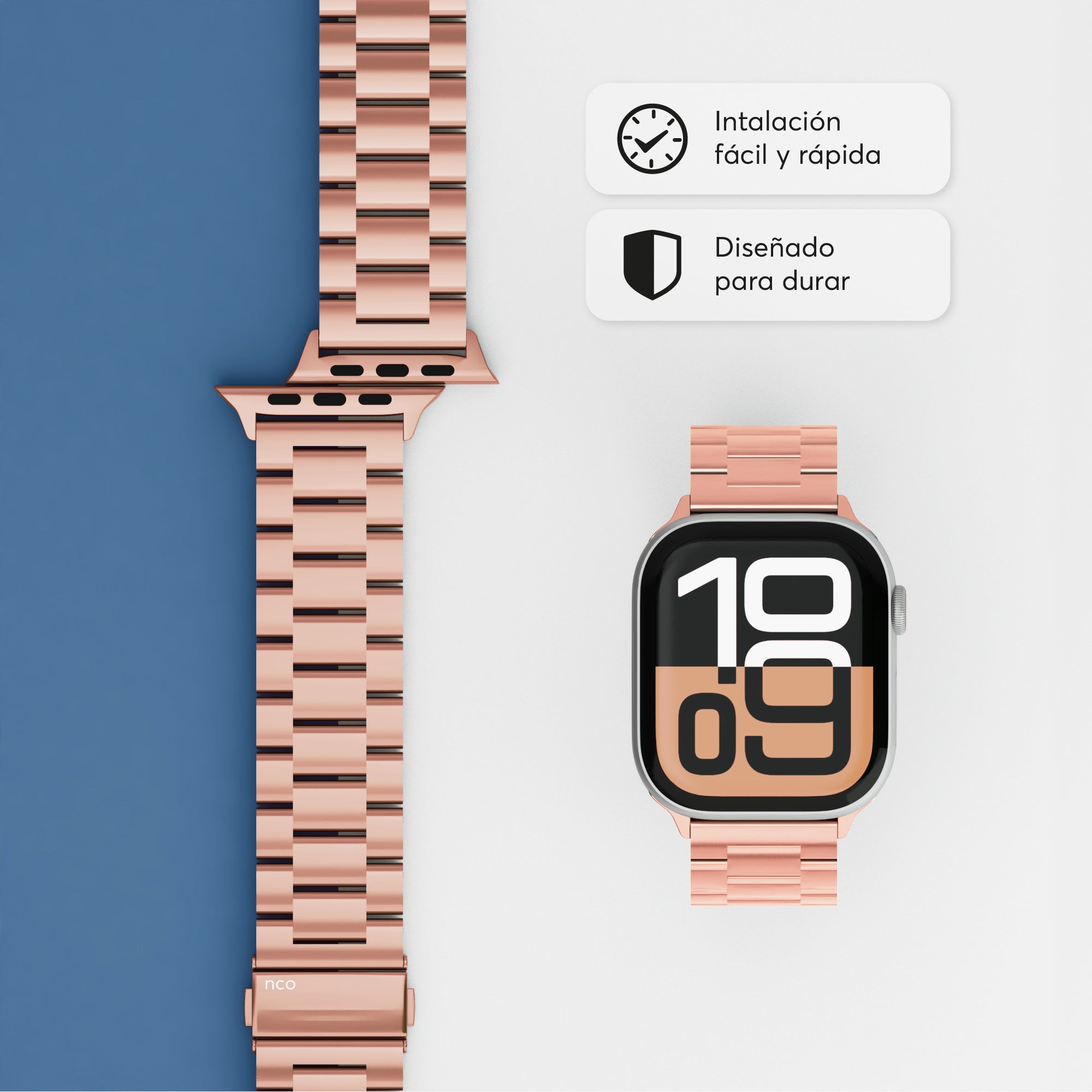 Correa de acero oro rosa ClassicLoop para Apple Watch