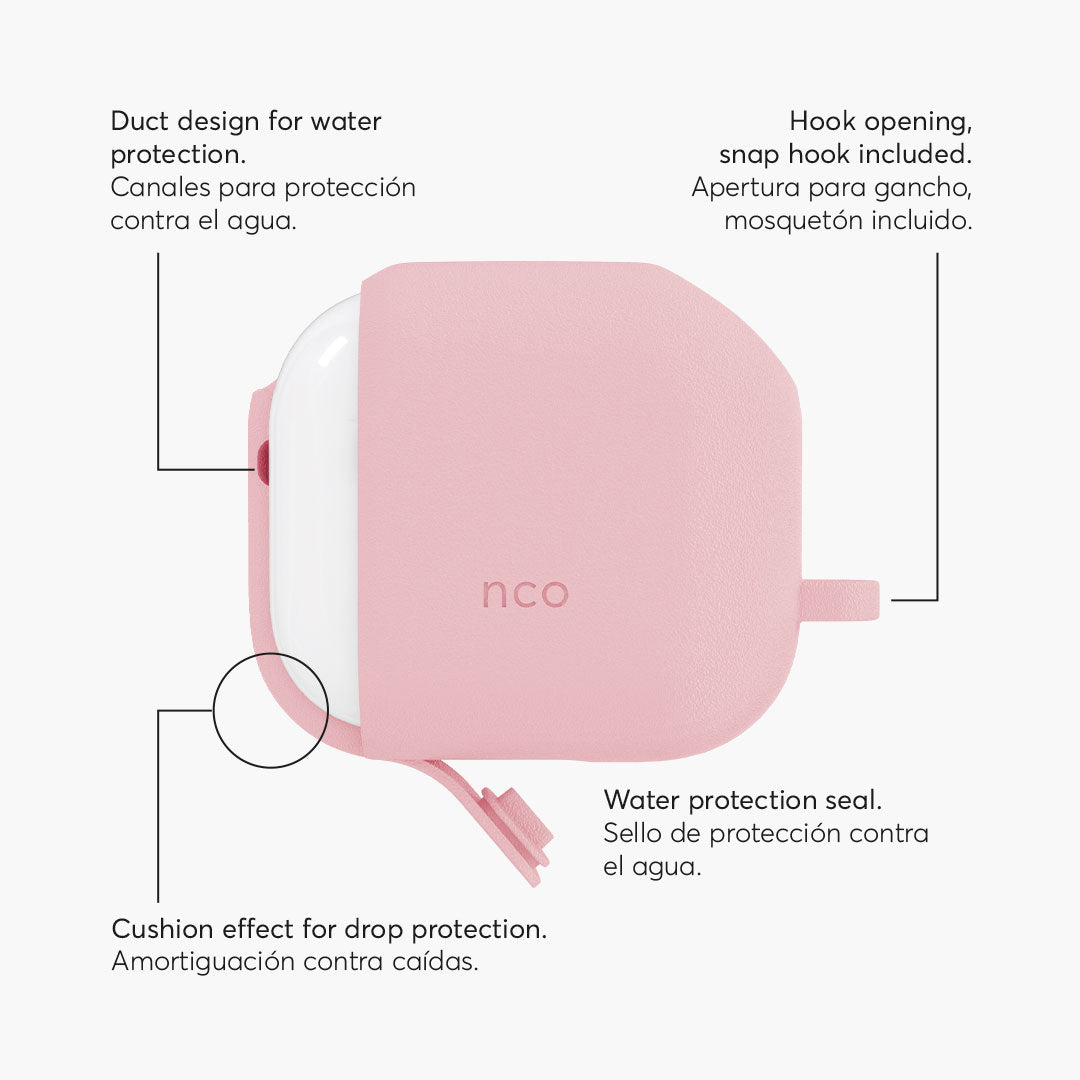 SiliconeGuard Rosado para AirPods 3ra Gen con amortiguación contra impactos y superficie antideslizante