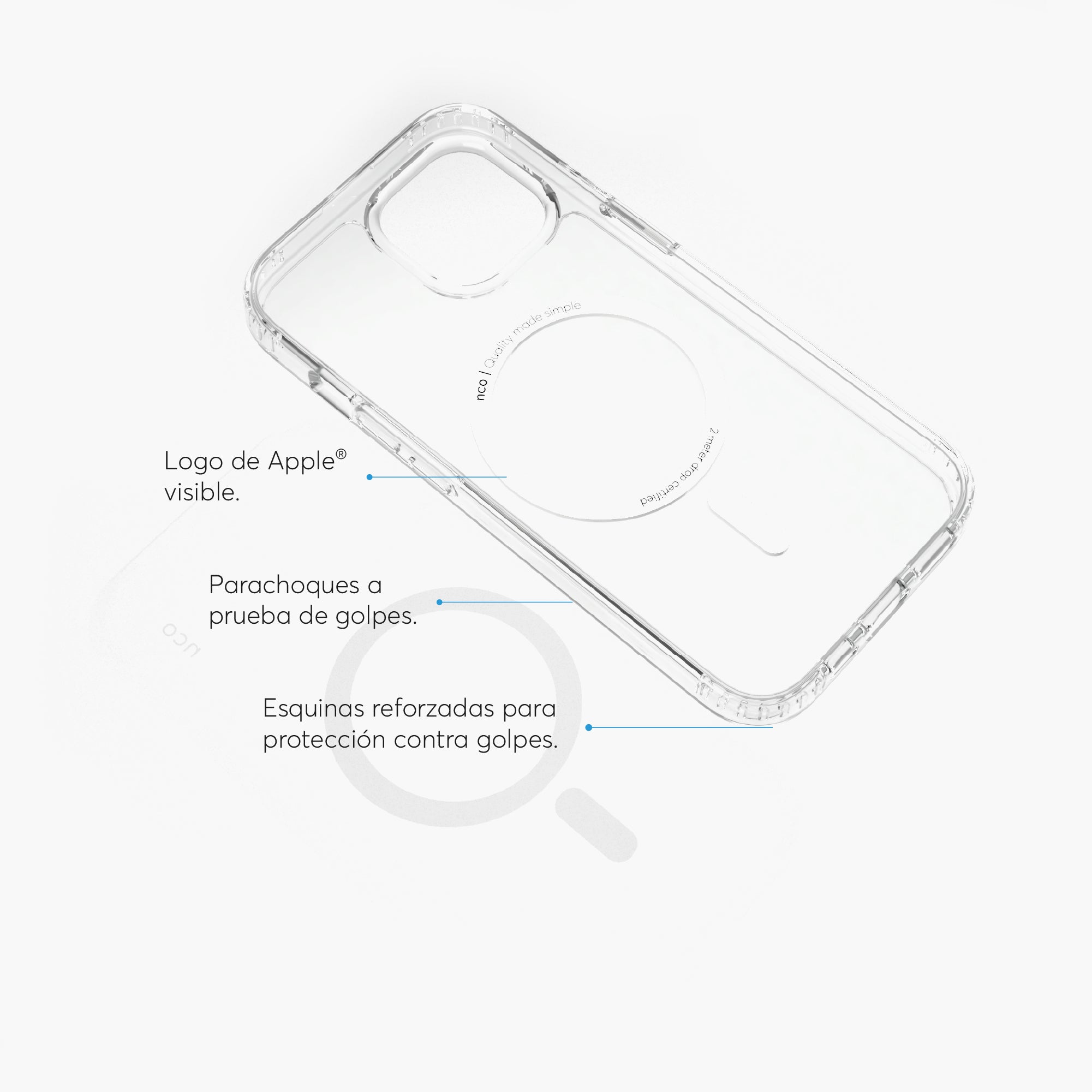 SafeCase Clear para iPhone 15 compatible con MagSafe
