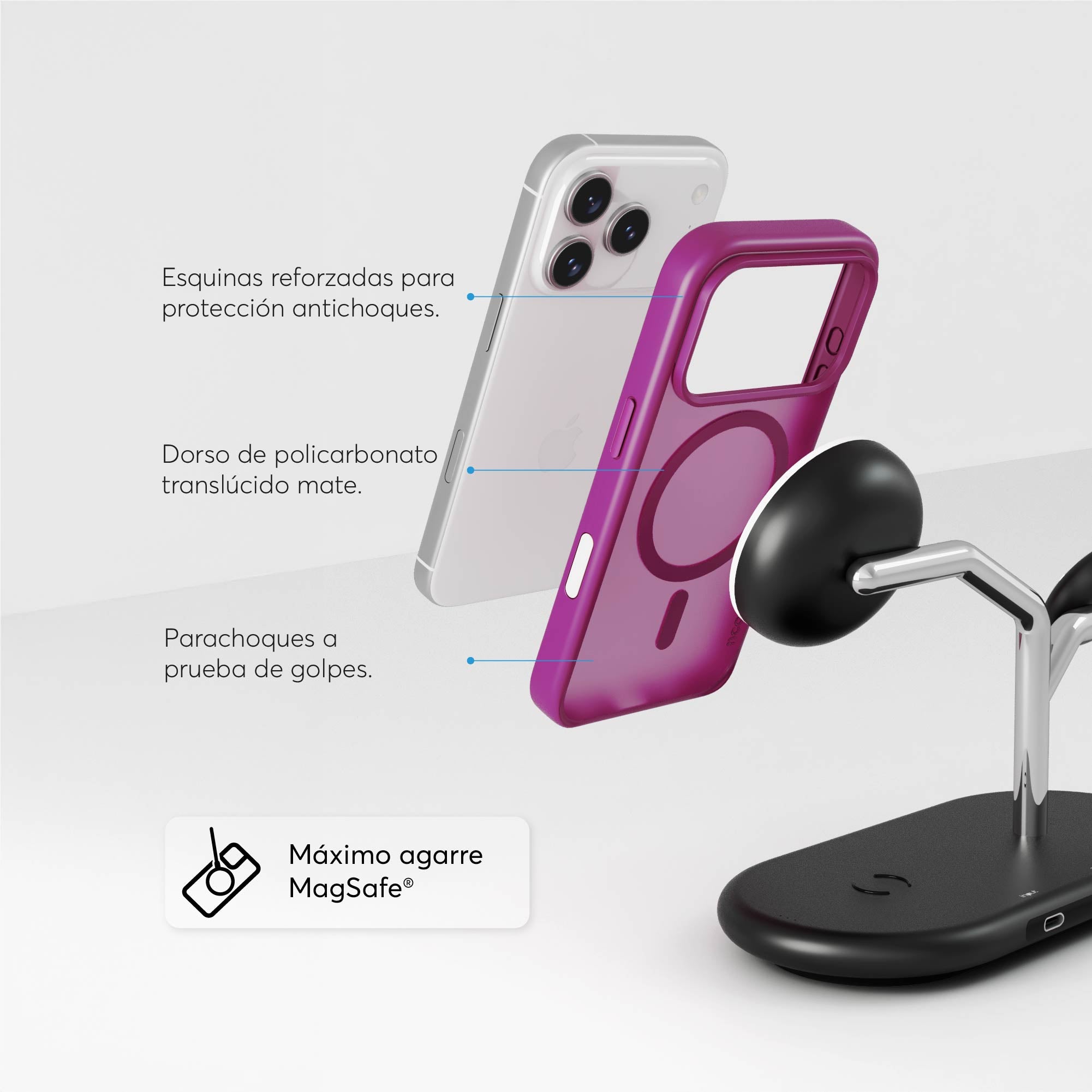 SafeCase Lite Magenta para iPhone 17 Series Compatible con MagSafe