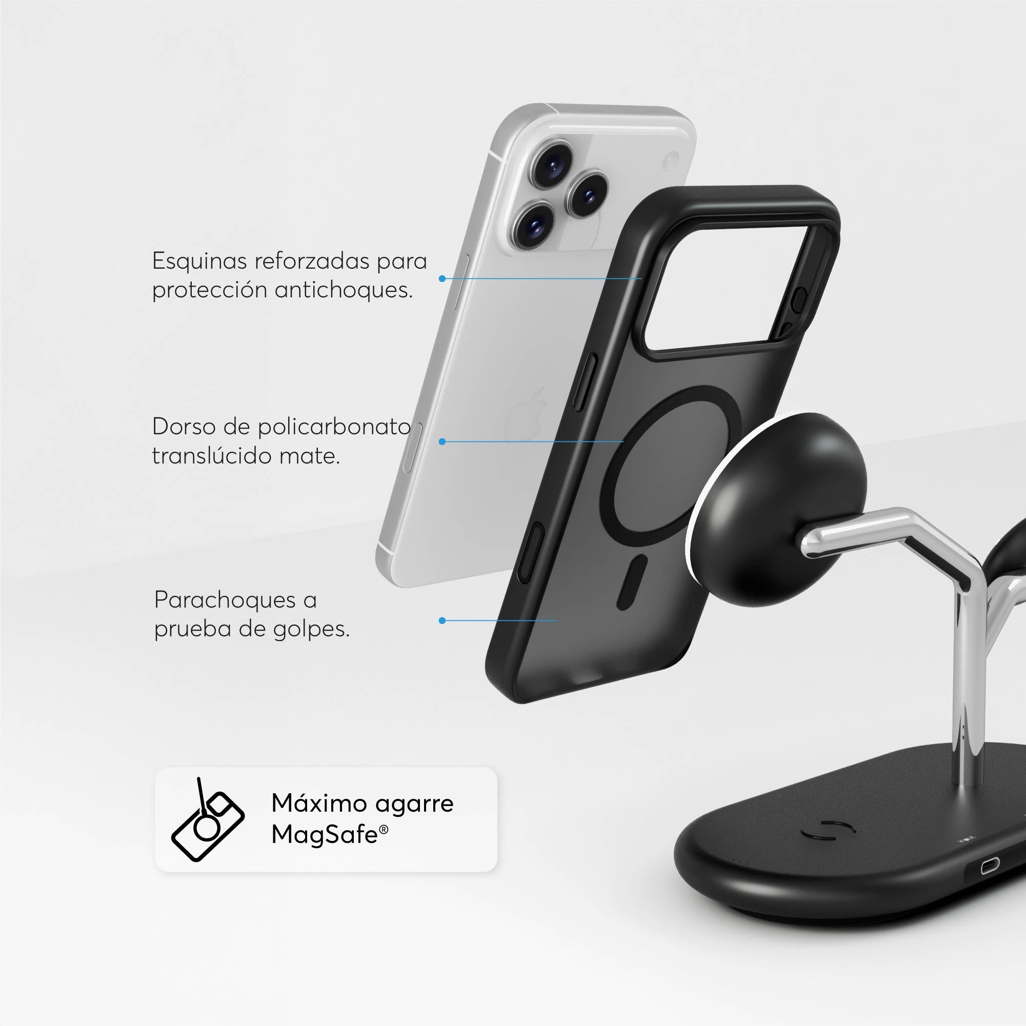 SafeCase Lite Negro para iPhone 17 Series Compatible con MagSafe