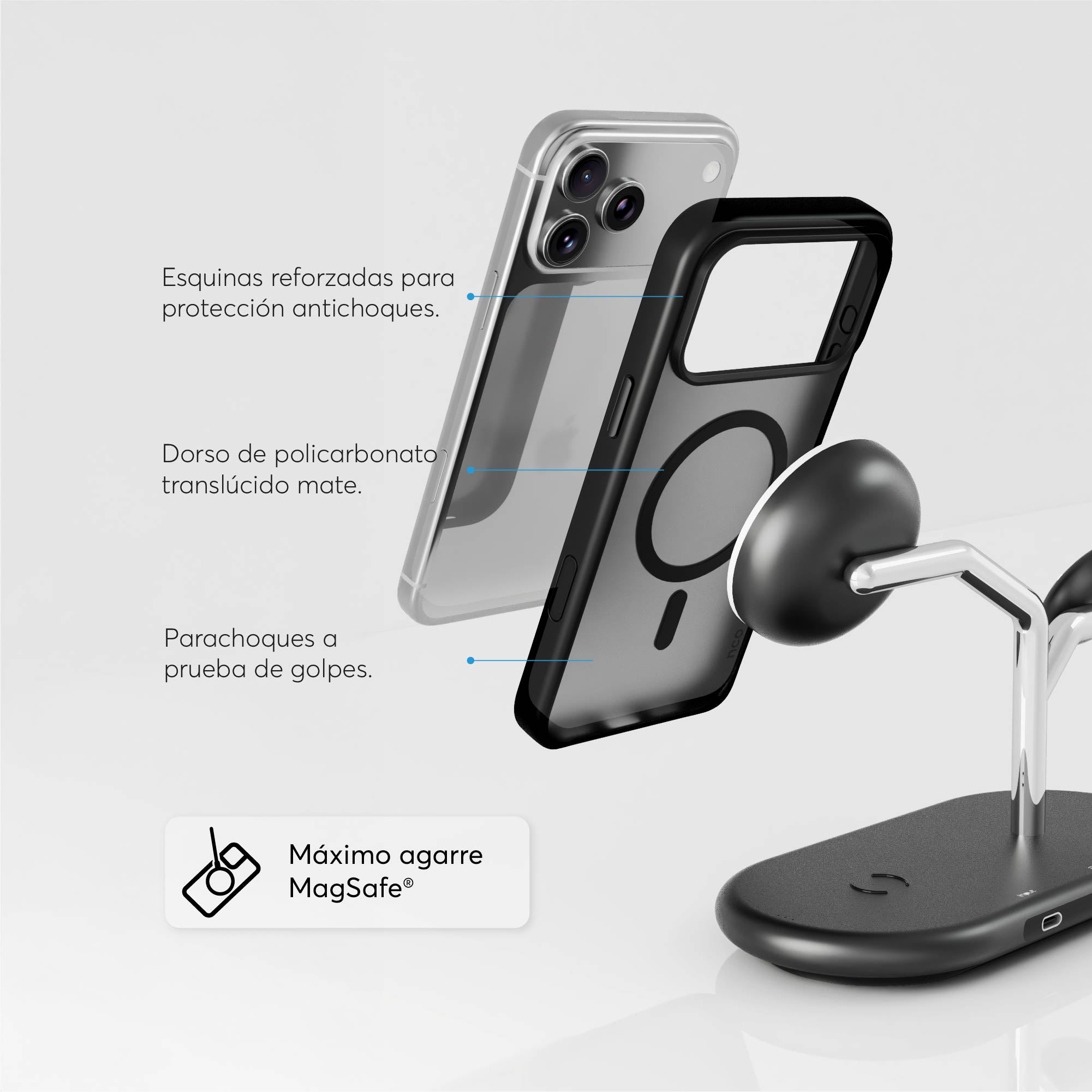 SafeCase Lite Negro para iPhone 17 Series Compatible con MagSafe