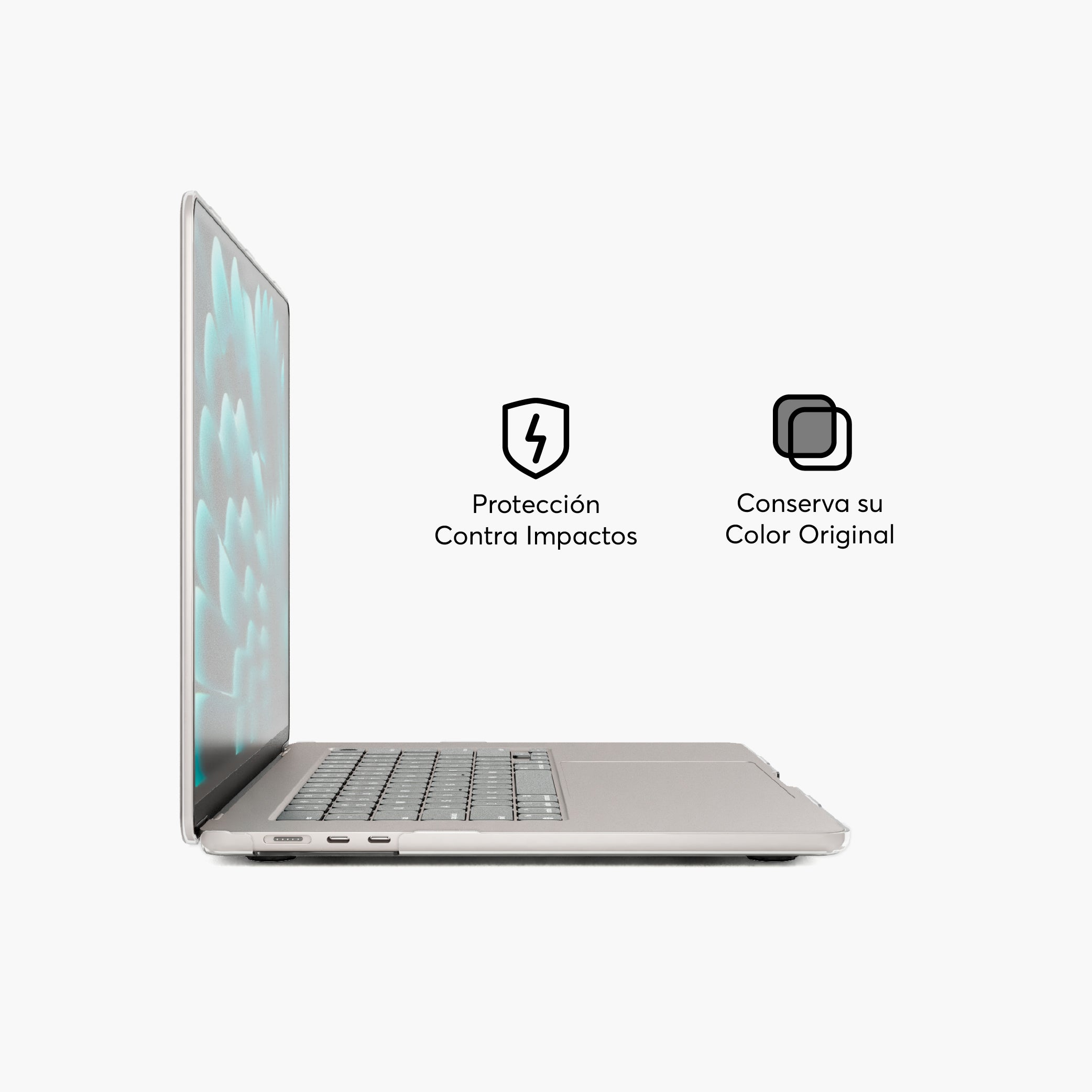 HardCase para MacBook Air 15.3-inch 2023 M2 Chip Lateral Color Transparente
